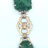 Mid Century Carved Jade & 14K Yellow Gold Bracelet
