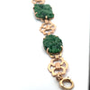 Mid Century Carved Jade & 14K Yellow Gold Bracelet