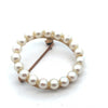 Contemporary Cultured Pearl & 14K Yellow Gold Circle Brooch