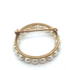 Contemporary Cultured Pearl & 14K Yellow Gold Circle Brooch