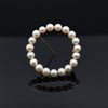 Contemporary Cultured Pearl & 14K Yellow Gold Circle Brooch