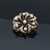 Victorian Natural Pearl 14K Yellow Gold Brooch