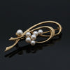 Contemporary Cultured Pearl & 14Kt Yellow Gold Brooch