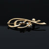 Contemporary Cultured Pearl & 14Kt Yellow Gold Brooch