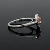 Contemporary Natural Fancy Intense Purplish Pink & White Diamond (GIA) Platinum Ring