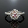 Contemporary Natural Fancy Intense Purplish Pink & White Diamond (GIA) Platinum Ring