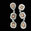 Contemporary Natural Fancy Intense Pink/White Diamond 18K White & Rose Gold Drop Earrings (6 GIA Reports)