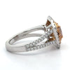 Contemporary Natural Fancy Pink "Argyle" Diamond (GIA) and White Diamond Platinum Ring