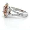 Contemporary Natural Fancy Pink "Argyle" Diamond (GIA) and White Diamond Platinum Ring