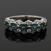 Estate Natural Color Change Alexandrite and Diamond Platinum Ring