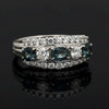 Estate Natural Color Change Alexandrite and Diamond Platinum Ring