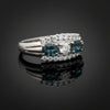 Estate Natural Color Change Alexandrite and Diamond Platinum Ring