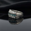 Estate Natural Color Change Alexandrite and Diamond Platinum Ring