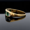 Gentleman Estate Fine Colombian Emerald and Diamond 18K Yellow Gold Ring