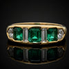 Gentleman Estate Fine Colombian Emerald and Diamond 18K Yellow Gold Ring
