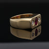 Gentleman Estate Fine Pigeon Blood Ruby and Diamond 14Kt Yellow Gold Ring