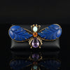 Estate Hand Made Lapis, Opal, Amethyst and Citrine Butterfly 14Kt Yellow Gold Pendant/Brooch
