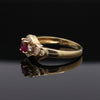 Estate Fine Ruby and Diamond 14K Yellow Gold Ring