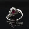 Estate Gem Ruby and Diamond 18K White Gold Ring