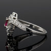 Estate Gem Ruby and Diamond 18K White Gold Ring