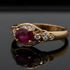Estate Fine Ruby and Diamond 14K Yellow Gold Ring