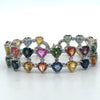 Estate 52cttw Multi Color Sapphire and Diamond Bracelet (GIA Report)