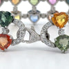 Estate 52cttw Multi Color Sapphire and Diamond Bracelet (GIA Report)