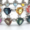 Estate 52cttw Multi Color Sapphire and Diamond Bracelet (GIA Report)