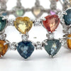 Estate 52cttw Multi Color Sapphire and Diamond Bracelet (GIA Report)