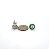 Emerald Earrings 18K White Gold (Center CZ)