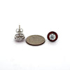 Ruby Earrings 18K White Gold Earrings (Center CZ)