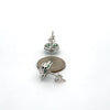 Emerald Earrings 18K White Gold (Center CZ)