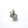 Emerald Earrings 18K White Gold (Center CZ)