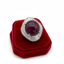  Estate 46.89 ct Star Ruby 3.25 cttw Diamond Platinum Ring 14991