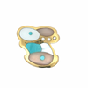Estate Designer Asch Grossbardt Bunny Diamond & Multi Color Semi Precious 14K Yellow Gold Pendant