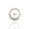 South Sea Pearl, 18K Gold and Diamond Ring