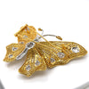 Butterfly Natural Fancy Yellow and White Diamond 18Kt Yellow and White Gold Brooch