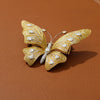 Butterfly Natural Fancy Yellow and White Diamond 18Kt Yellow and White Gold Brooch