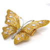 Butterfly Natural Fancy Yellow and White Diamond 18Kt Yellow and White Gold Brooch