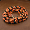 Italy Diamond, Coral and Onyx 18K Yellow Gold 3 Row Necklace
