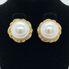 Estate Circa 1990 Mabe Blister Pearl 18K Gold Earrings 13868