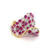 Italian Designer Ruby, Diamond and 18K White and Yellow Gold Ring