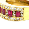 Designer EMJ Ruby and Diamond 18K Yellow Gold Ring