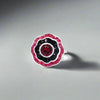 Ruby, Onyx, Diamond and 18K White Gold Ring