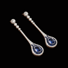Sapphire and Diamond18K White Gold Dangle Earrings