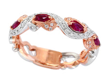  Effy Ruby, Diamond and White and Rose Gold Ring