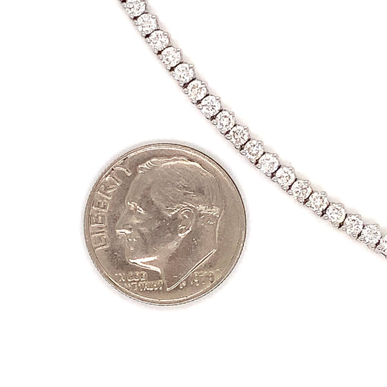 Diamond and 14K White Gold Straight Line Tennis Necklace