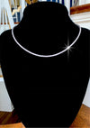 7.47 Diamond and 14K White Gold Straight Line Tennis Necklace