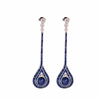 Sapphire and Diamond 14K White Gold Dangle Earrings