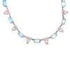 Blue Topaz and Diamond 18K White Gold Necklace
